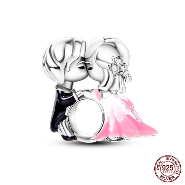 Moda 925 Prata Esterlina Bolsa Bagagem Charms Contas Fit Fasion 925 Pulseiras Finas Aniversário DIY Jóias Fazendo