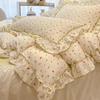Romantic Lace Floral Cotton Bedding Set - Exquisite French-Korean Style