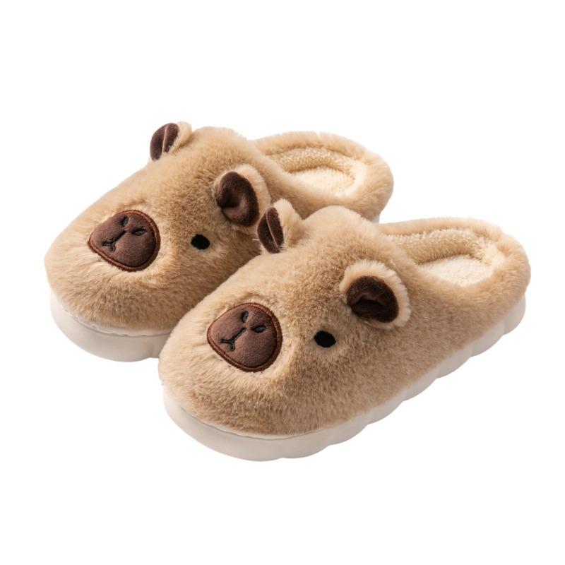 Cotton Slippers Kabibara Autumn and Winter Wear To Keep Warm At Home Kapi Bar Capybara Female Hair Slippers