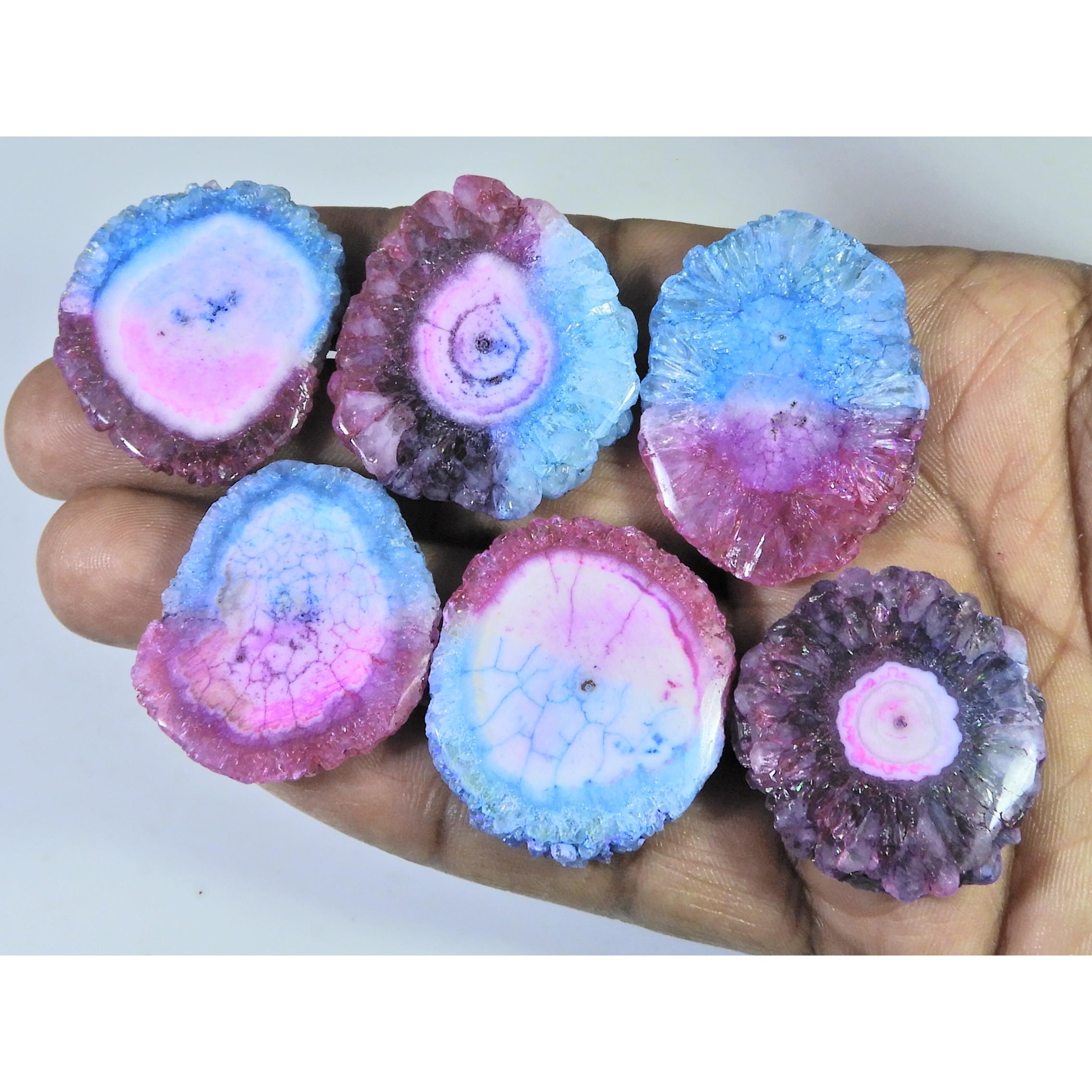 358Cts. Solar Druzy Agate Fancy Cabochon Loose Gemstone 28X33X5-30X39X05 MM B-397