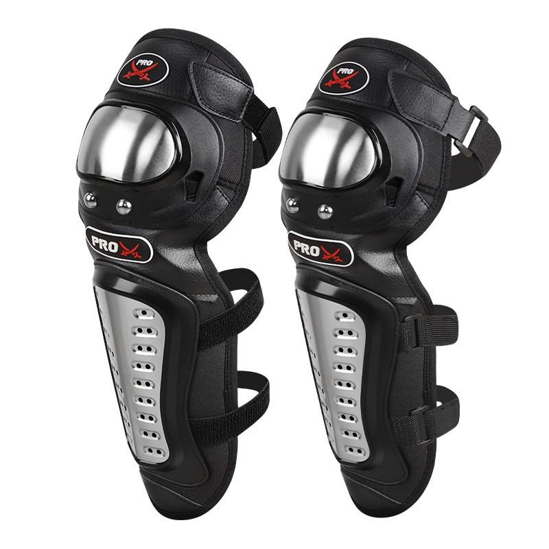 Motorcycle Riding Knee Elbow Guards Set Stainless Steel Protective Gear Adult Riders