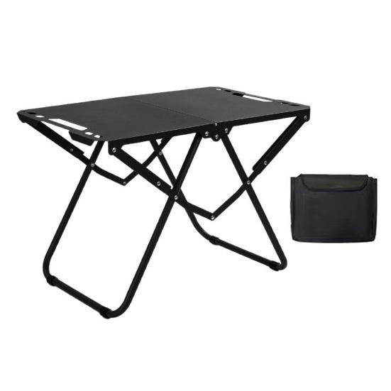 Portable Folding Table Lightweight Heavy Duty Metal Frame Fold-in-Half Desk Outdoor Camping Hiking Backpacking BBQ Tactical Collapsible Table