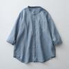 Women's Spring and Summer Cotton and Linen Shirt Stand-up Collar Long-sleeved White Shirt Loose Large Size Sunscreen Shirt Japanese
