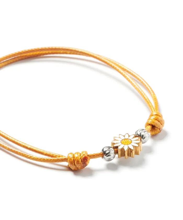 Lucky Sunflower Pendant String Knot Bracelet (C2601AC1371)