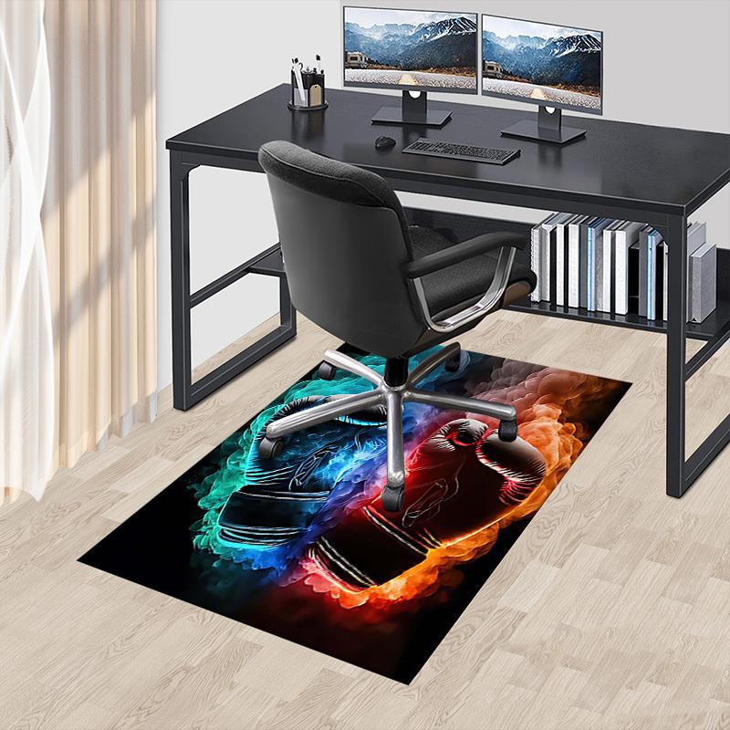 1PC Boxing Gloves Non-Slip Floor Carpet Compatible for Office&Living Room&Dining Room - Flat-Weave Machine- Soft & Pattern-E292