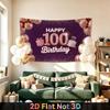 Rose Birthday Backdrop 1pc - Polyester Banner