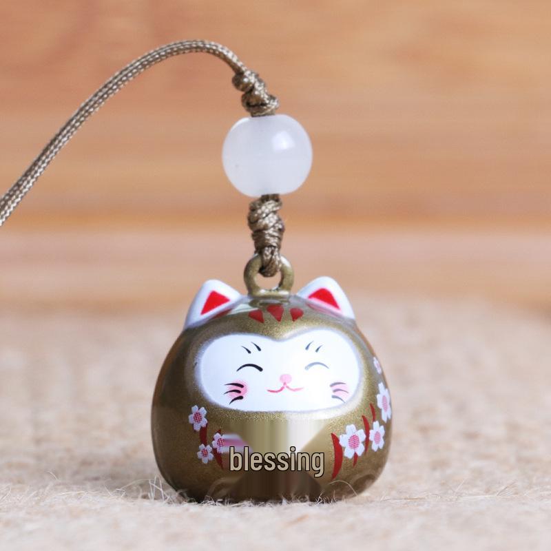 Japanese Lucky Cat Wind Chime & Keychain Pendant Ornament
