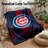 Chicago Cubs Custom Flannel Throw Blanket Print Your Name Text Soft Warm Blanket Holiday Present