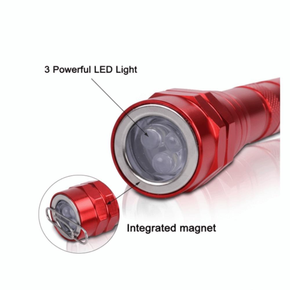 Dual Magnet LED Antenna Light Telescopic Stretching Flexible LED Flashlight Corner Picking