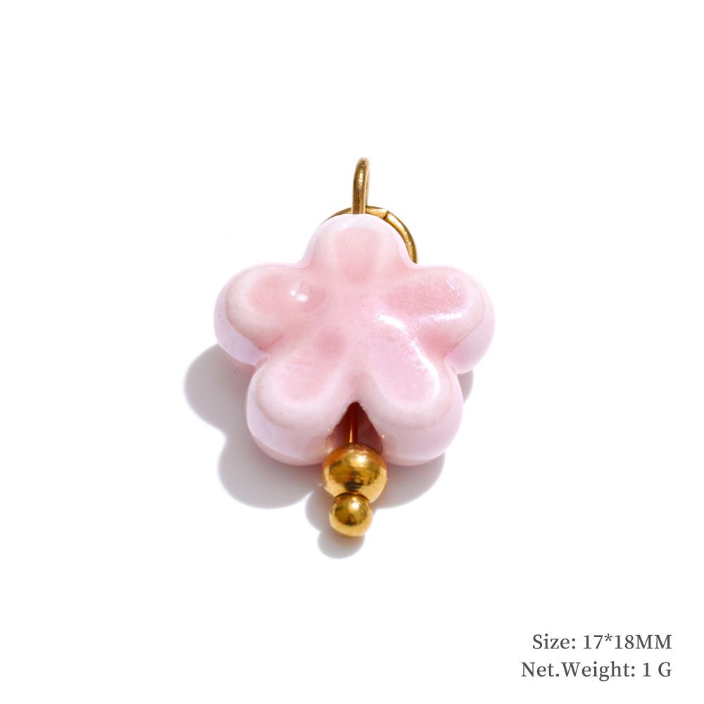 Yhpup 1PC Cute Enamel Enamel Star Flower Cherry Strawberry DIY Accessories Charm Pendants for Necklace Bracelet Earrings Making