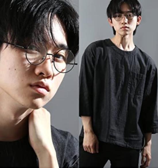 [Repeat] Sunglasses, Eyeglasses, Fashion Glasses, Glasses for Men and Women, Unisex, Classic Round Glasses, BlackClear, Free