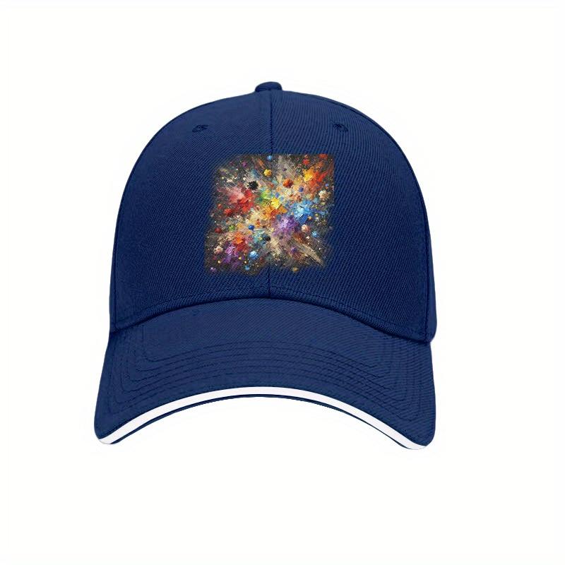 Vibrant Abstract Color Splash Baseball Cap Adjustable Cotton Casual Dad Hat for Men Women Outdoor