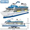 2428PCS Luxury Sea Cruise Liner Model Building Blocks Ocean Going Ship Model Bricks with Display Stand Kids Toy Holiday Gifts No Box