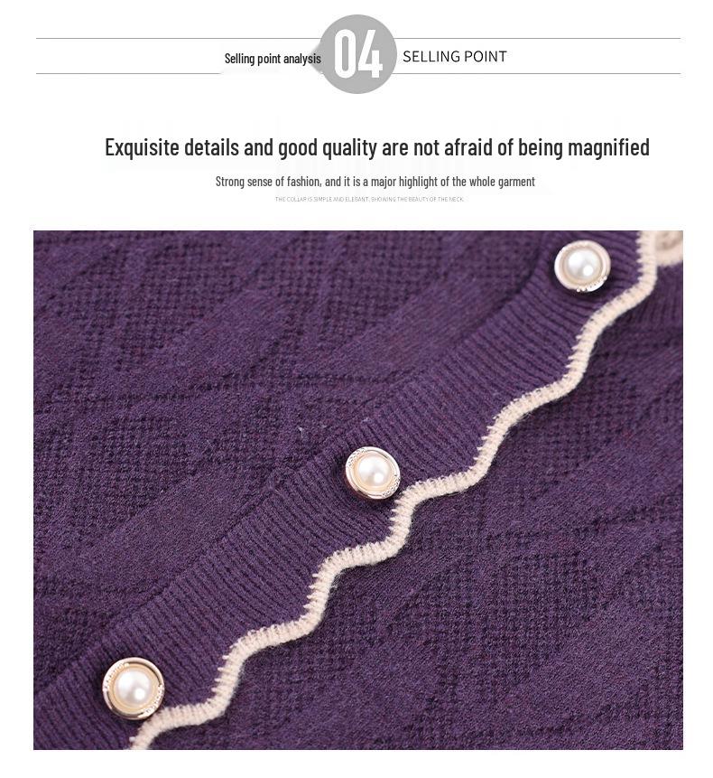 Autumn Fashion: Stylish Knit Two-Piece for Middle-Aged and Elderly Women