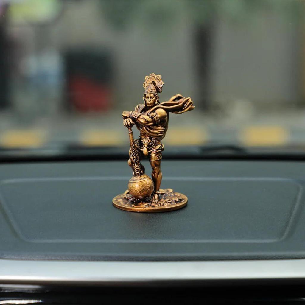 Jai shri ram Car Dashboard Resin Bahubali Hanuman Idol for car dashbord Home Decor Item Hanuman Murti Statue for Gift (1 Piece)
