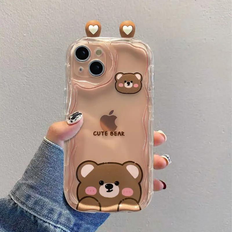 Cute 3D Ears Shy Cat Case for Xiaomi 15T 15 12T Redmi 15 15C Note 15 Pro 5G 4G POCO X7 X6 X5 X3 M3 M4 M6 F6 F7 Pro F8 Ultra