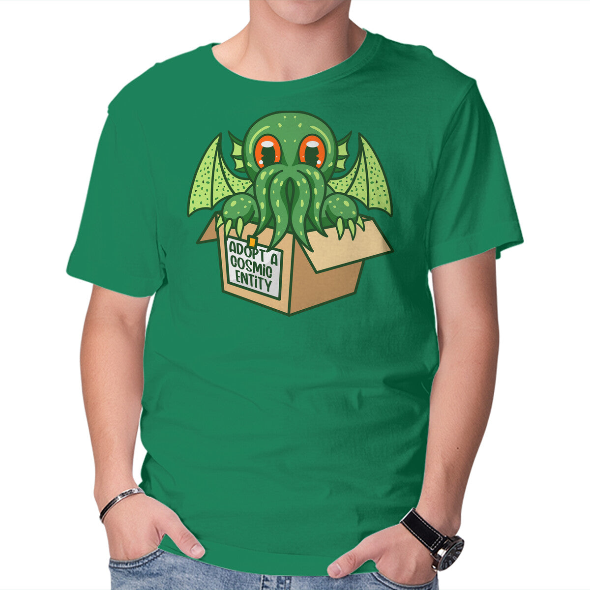 Unisex Crew Neck T-Shirt Adopt A Cosmic Entity Graphic Short Sleeve Casual Tee XL