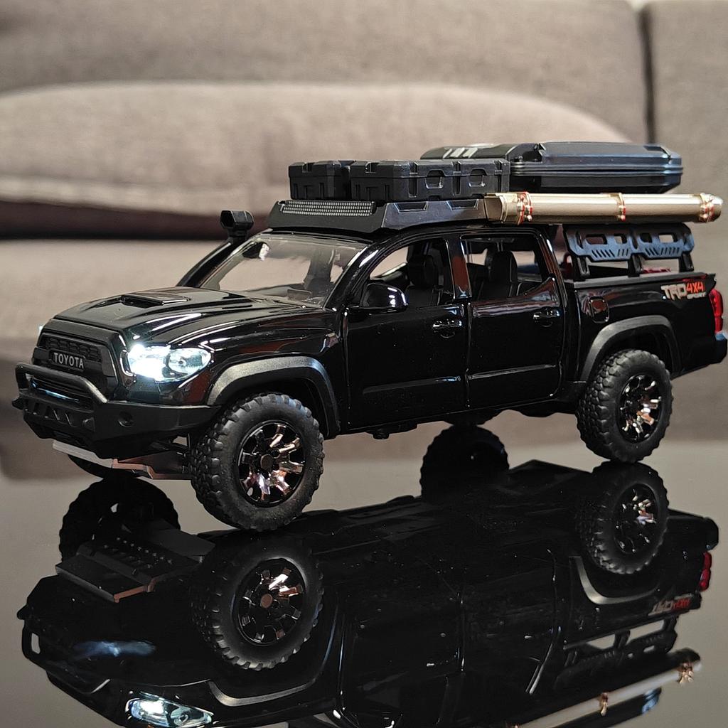 1:32 Scale Toyota Tacoma TRO Off Road Pickup Truck Alloy Diecast Travel Version Model Sound & Light Mini GT Ornament Collection