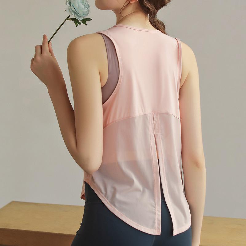 Summer Quick-Dry Mesh Sport Cover-Up: Women's Breathable Slimming Yoga Tank Top & Short-Sleeve T-Shirt