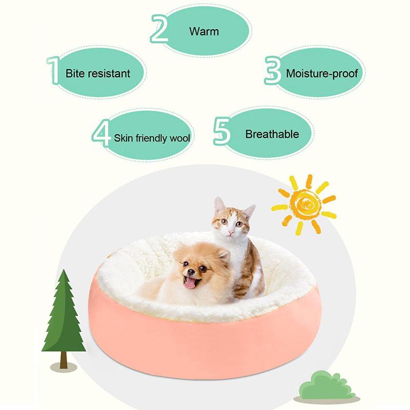 Letto per Cane Domestico Casa Calda Rosa Nido Rotondo Cuccia per Animali Domestici per Cani Piccoli Medi Gatto Cucciolo Confortevole Caldo Cestini per Dormire