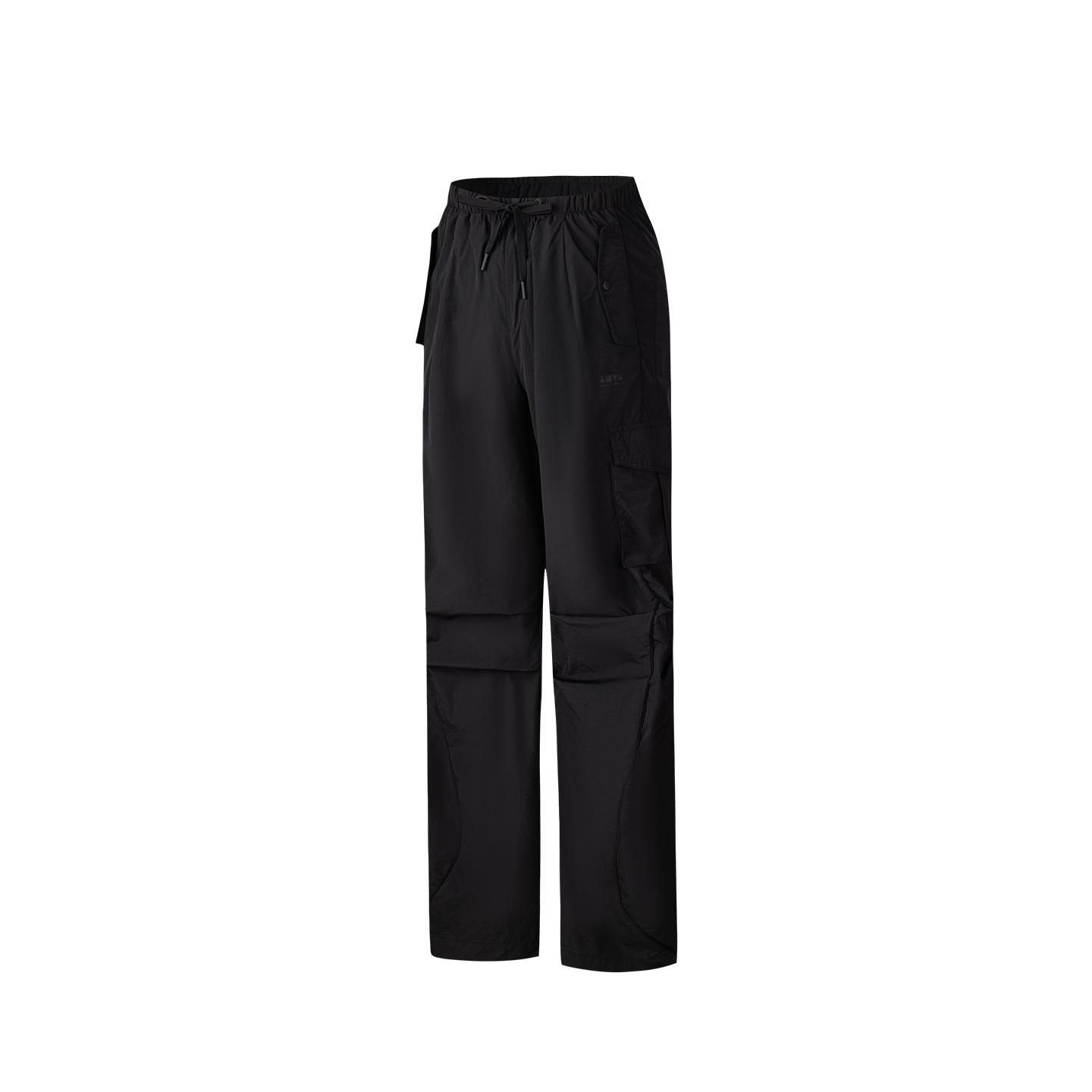 Anta Skate Lifestyle Series Protective Woven Long Pants Women bottoms Basic-Black 162628512-4 S