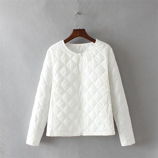 Women Autumn and Winter Plus Size Stand-up Collar Loose Thermal Jacket Light Padded Jacket