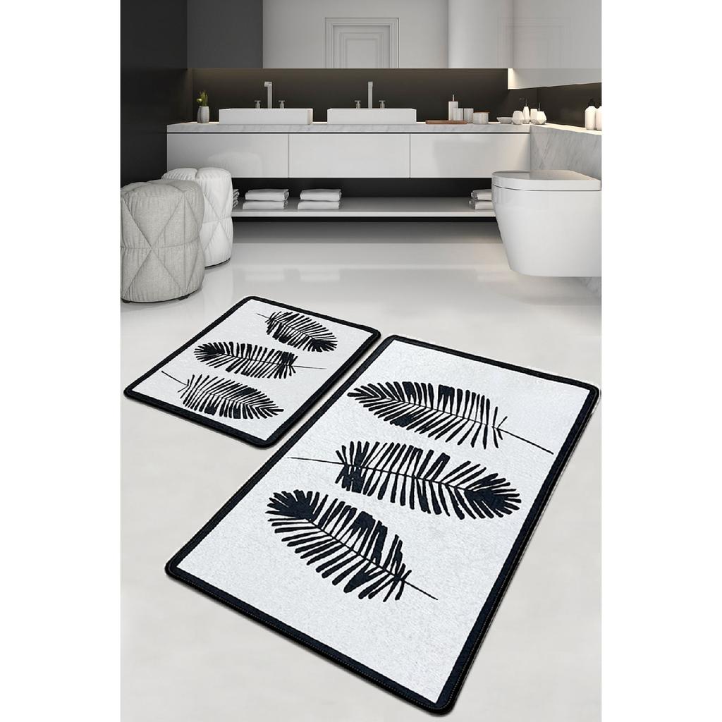 Hoja Bathroom Rug Djt Set Of 2 60x100 Cm - 50x60 Cm