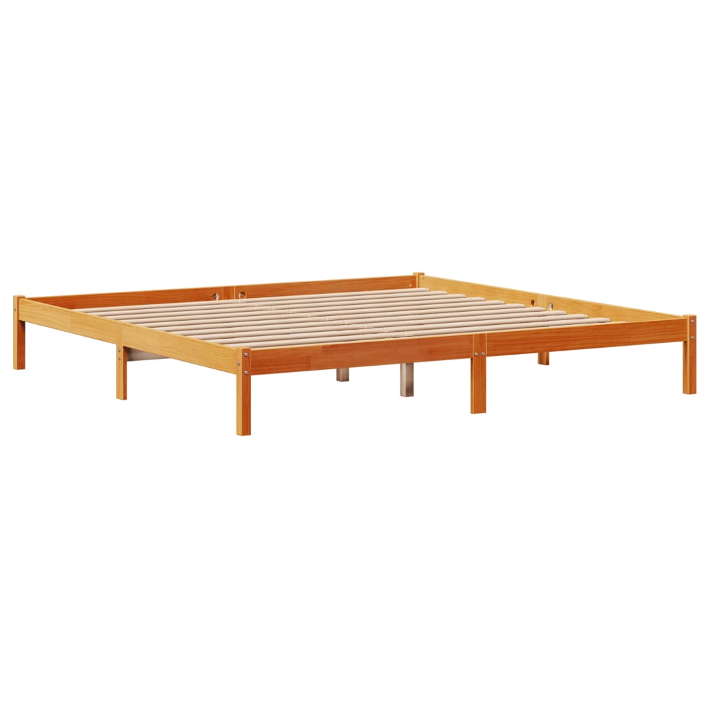 Vidaxl Rama Łóżka Z Wezgłowiem, Woskowy Brąz, 200X200 Cm, Sosnowa