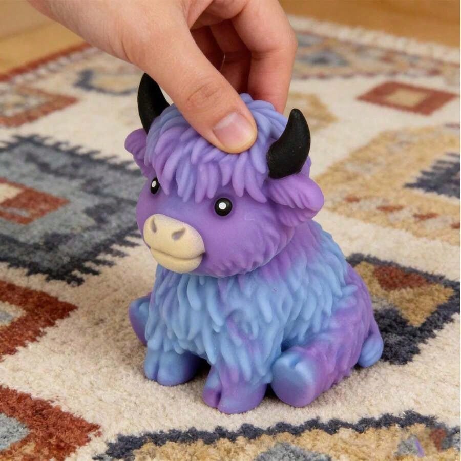 Mucca Scozzese delle Highlands Squishy Rimbalzo Lento Sollievo dall'Ansia Giocattolo Fidget, Giocattoli Squishy, Giocattoli per Bambini, Juegos Para Niños, Squishy al Formaggio