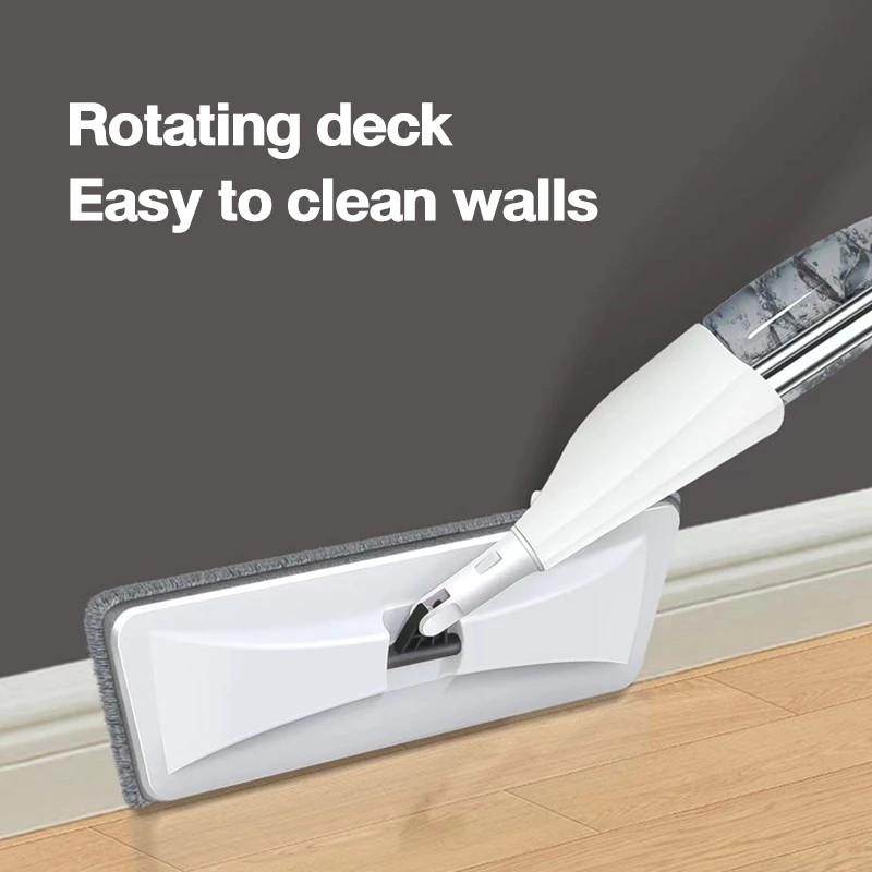 Waterproof Spray Mop With Telescopic Handle And Microfiber Pads For Hard Floor Maintenance