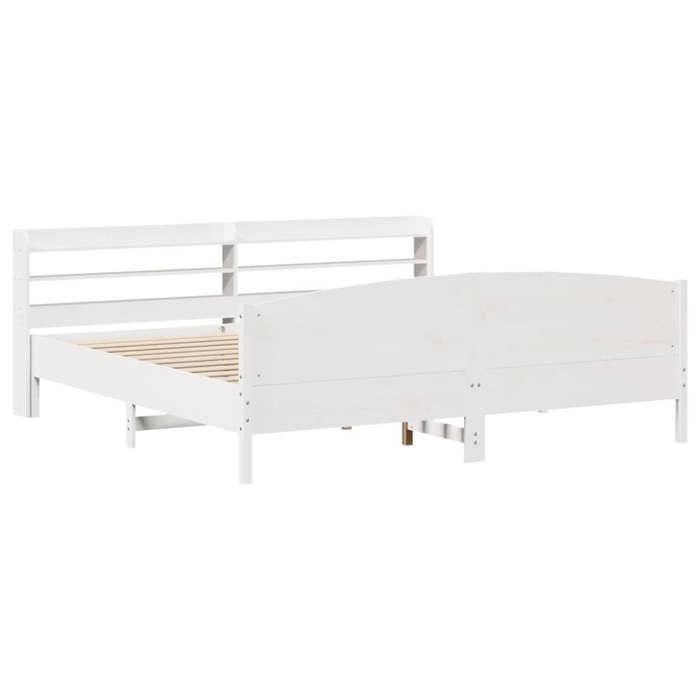 VidaXL Bed Frames Without Mattress White 200x200 Cm Solid Pine Wood 3306955