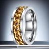 Men's Stainless Steel Rotating Ring: Hip Hop Chain Style, Fade-Resistant, Opens Bottles