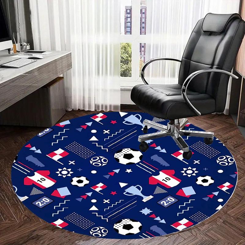 1pc Office Carpet Chair Mats Soccer-themed Circular Pattern Perfect for Decorating Office Chairs, Living Rooms, Or Bedrooms