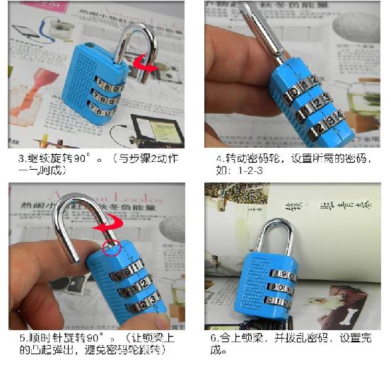 Heavy Duty 4 Dial Digit Combination Lock Weatherproof Security Padlock Outdoor Gym Locker Safely Code Lock Black 80 X 43 X 14mm