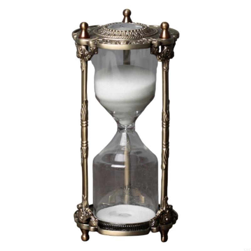 Vintage European Sand Clock 15/30 Minutes Hourglass Stand Timer for Home Decors and Practical Time Measurement Tool X3UC