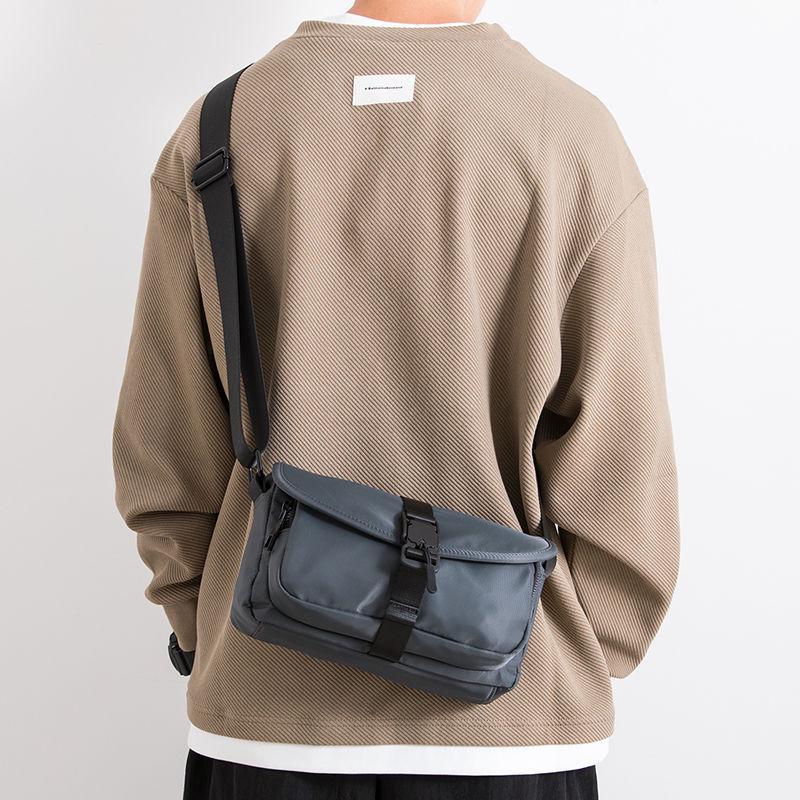 Men's Japanese Style Shoulder Bag, Oxford Cloth Crossbody with Quick Release Buckle, Versatile Workwear Messenger for Commuting