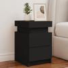 VidaXL Bedside Tables with LED Lights 2 Pcs, Bedside Cabinets with Storage, Nightstands, Night Cabinets, Modern, 836752