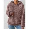 Felpa con cappuccio in pile accogliente da donna, calda, larga, maniche lunghe, tinta unita grigio, pullover casual, pullover invernale casual con cappuccio