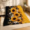 Sunflower Daisy Cascade Coral Fleece Blanket Floral Decor