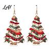 Women Fashion Earrings Christmas 2D Acrylic Earrings Colorful Tree Dangle with Bow Holiday Jewelry Decor Lightweight Drop Jewelry Decorations
