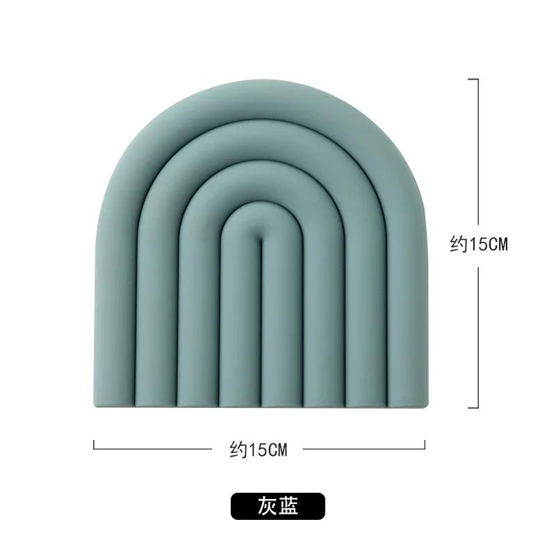 Silicone Trivet Mat Rainbow Shaped Heat-Resistant Pot Non Slip Insulation Hot Pad Coaster Cup Holder Food Grade Kitchen Accessor