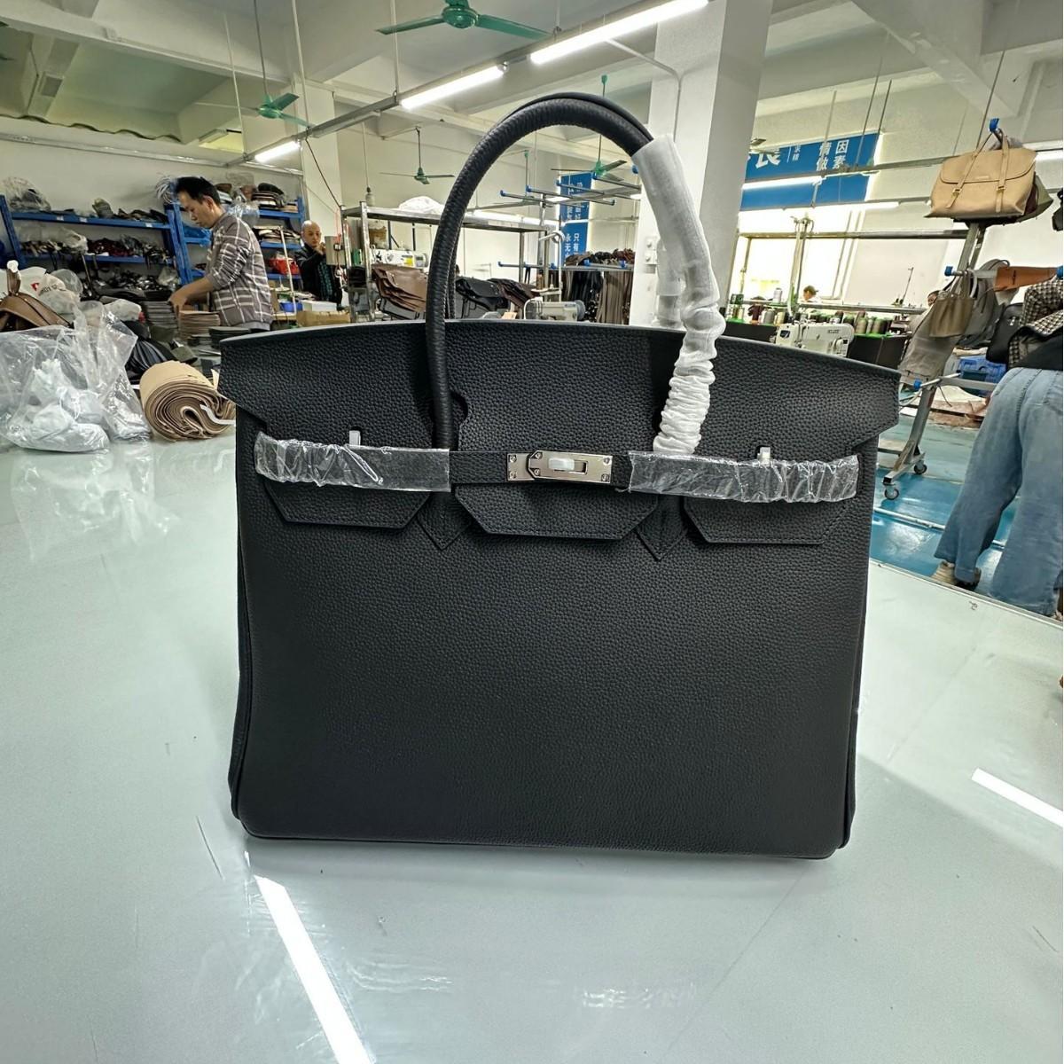 Togo Rindsleder erste Schicht, Übergröße 40cm trägerlose Leder Damen Tasche Handtasche vielseitig lässig Pendeln length 40cm, width 21cm, height 33cm gray