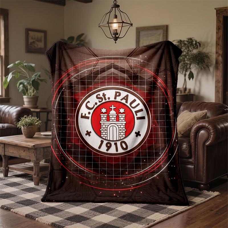FC St. Pauli Football Print Flannel Blanket Soft Warm Sofa Bed Throw Blanket For Home Office Bedroom