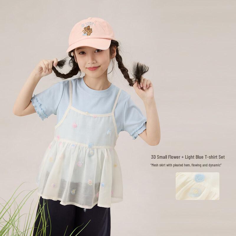 LUSON Girls' Summer 2-Piece Short Sleeve T-Shirt Set