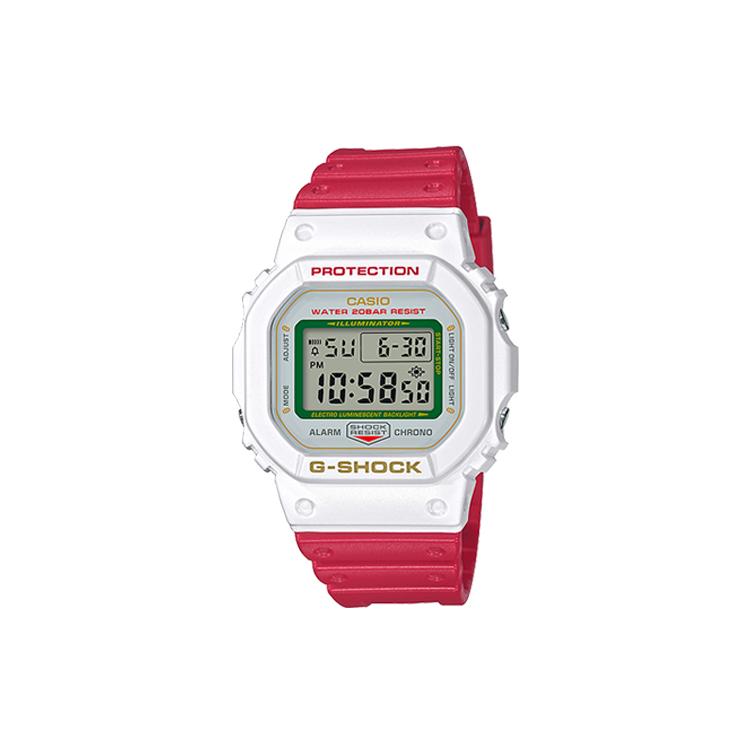 

CASIO G SHOCK Quartz Movement Resin Strap Watch Men s Watches White Dial DW-5600TMN-7 Red White