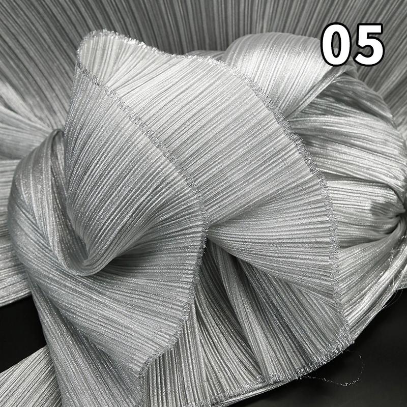 1M Metallic Organ Pleated Fabric Pearlescent Yarn Texture Pleated Designer Fabric For Wedding Stage Dress Textured Background