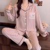Japanese and Korean style cartoon cute pet pajamas women's autumn new imitation cotton thin loose loungewear long-sleeved two-piece set