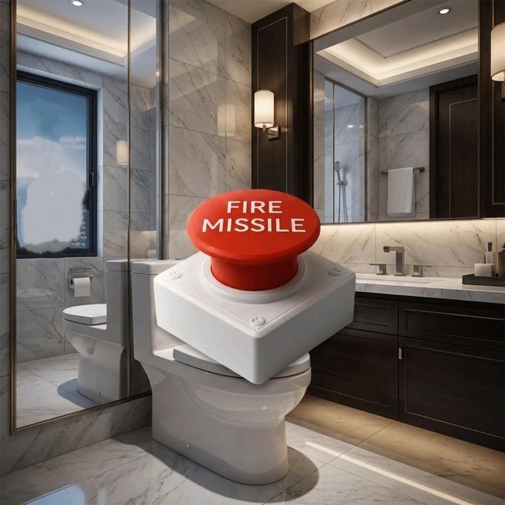 Distinctive Eye-Catching Toilet Tank Press Button Rocket Launch Shaped Button Bathroom Space