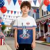 Kids Independence Day Print Round Neck Short Sleeve Casual T-shirt
