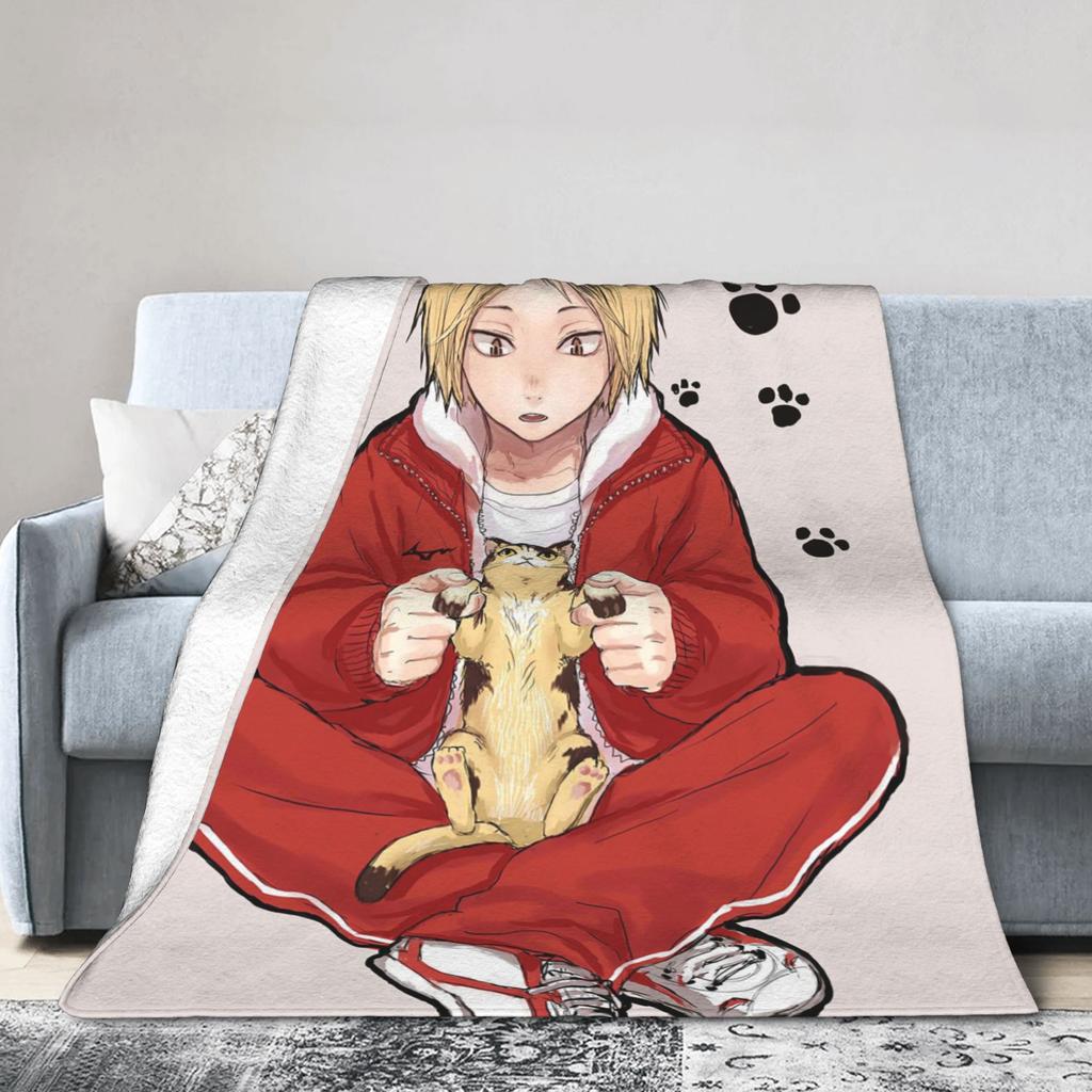 Aoba Johsai Volleyball Flannel Blankets Japanese Anime Funny Throw Blankets for Home Hotel Sofa 150*125cm Bedspreads